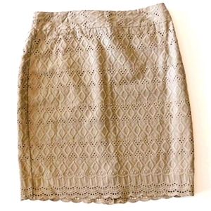 NWT Ann Taylor Tan Lace Pencil Skirt